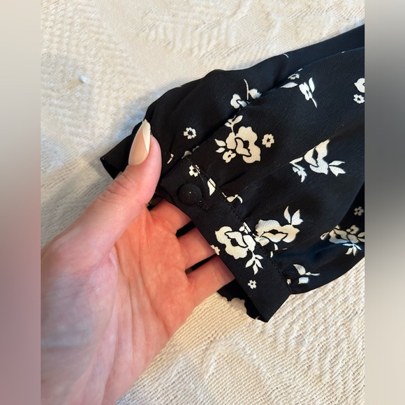 Sweet Baby Jamie Black Floral Tie Top - Picture 9 of 11